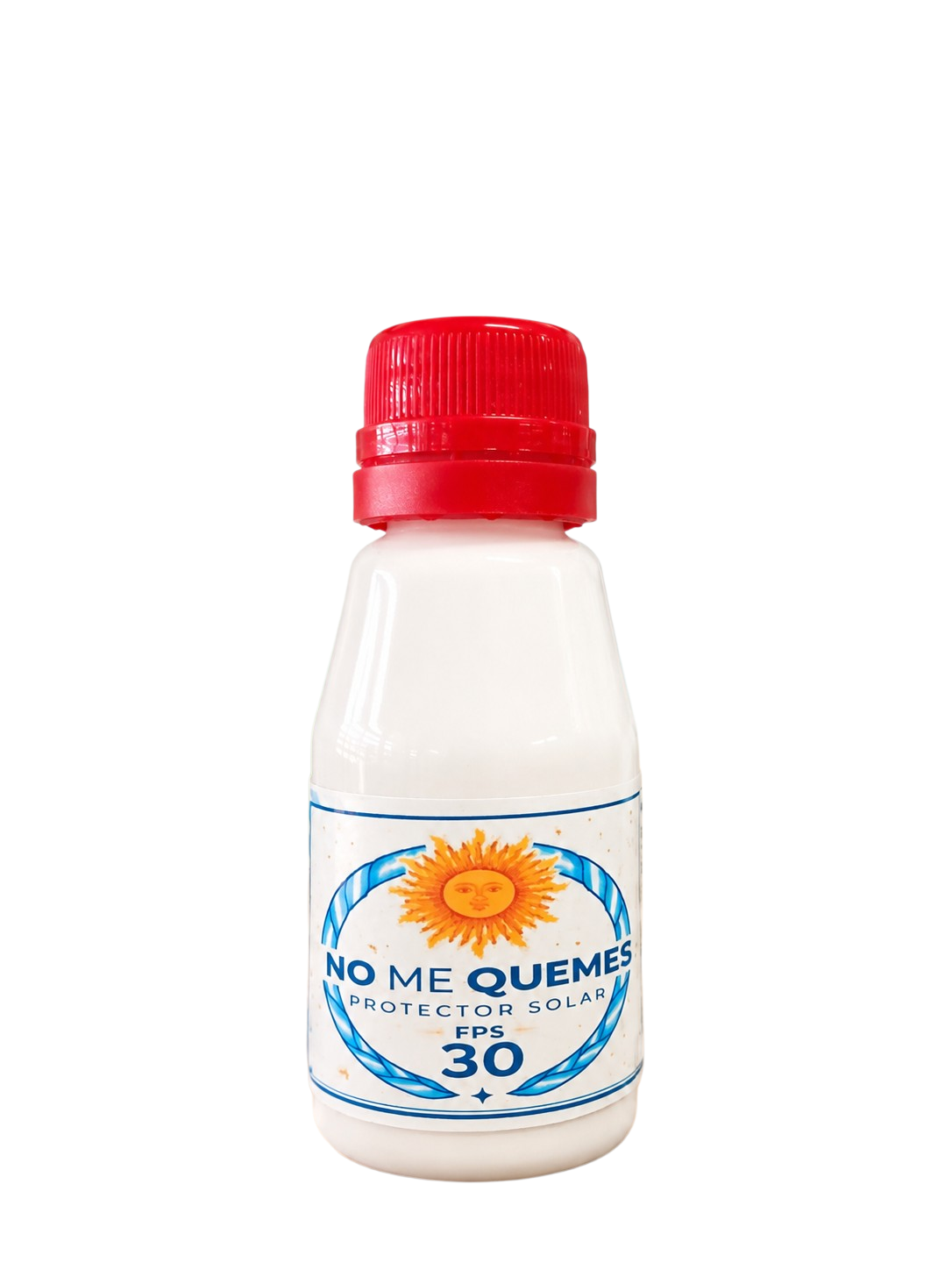 Envase de No Me Quemes, protector solar FPS 30